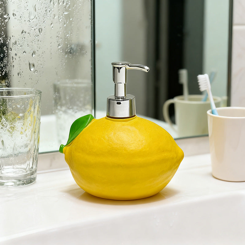 Lemon-Shaped Liquid Dispenser Bottle, Soap Dispenser, Bathroom Sink Pump Bottle, Shower Gel Storage Bottle