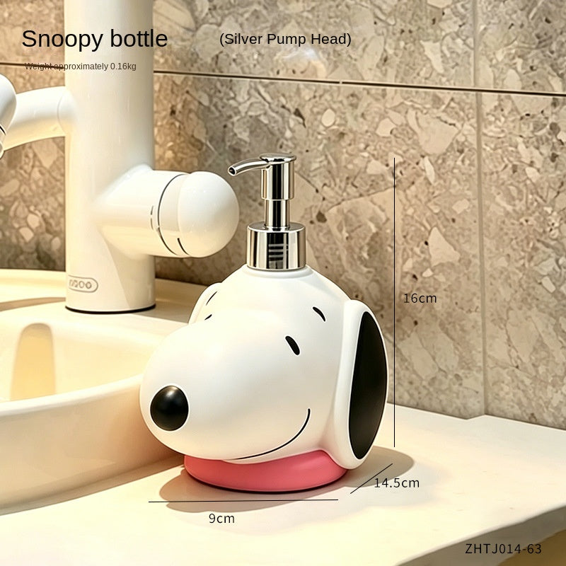 Creative Cartoon Snoopy Soap Dispenser, Home Bathroom Shower Gel Refill Bottle, Desktop Decorative Ornament