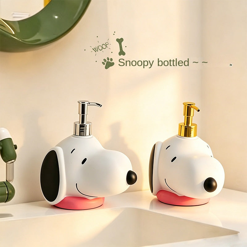 Creative Cartoon Snoopy Soap Dispenser, Home Bathroom Shower Gel Refill Bottle, Desktop Decorative Ornament