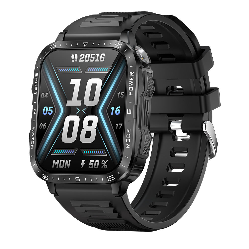 KT79 smartwatch 3ATM waterproof heart rate blood pressure outdoor flashlight three proof sports Bluetooth call