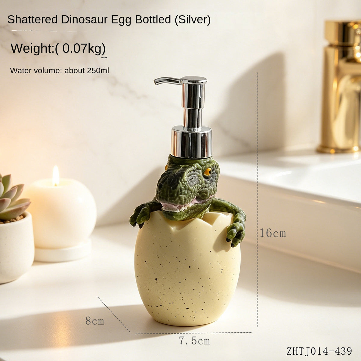 Creative Dinosaur Egg Hatching Squeeze Bottle, Empty Liquid Container for Shampoo, Shower Gel, Soap Dispenser, Bathroom Refill Bottle